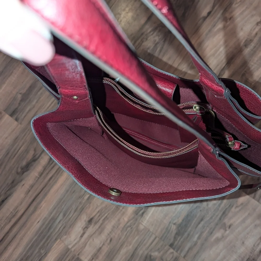 Women's Burgundy shoulder bag. Women's purse shoulder bag. Fall Vibes